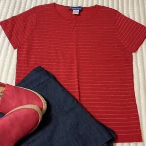 Austin Reed Red Short Sleeve Lightweight Vintage Sweater Top Size L